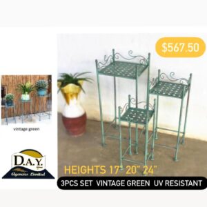 Vintage Green Plant Stands