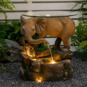 The Majestic Elephant Fountain with Glass table