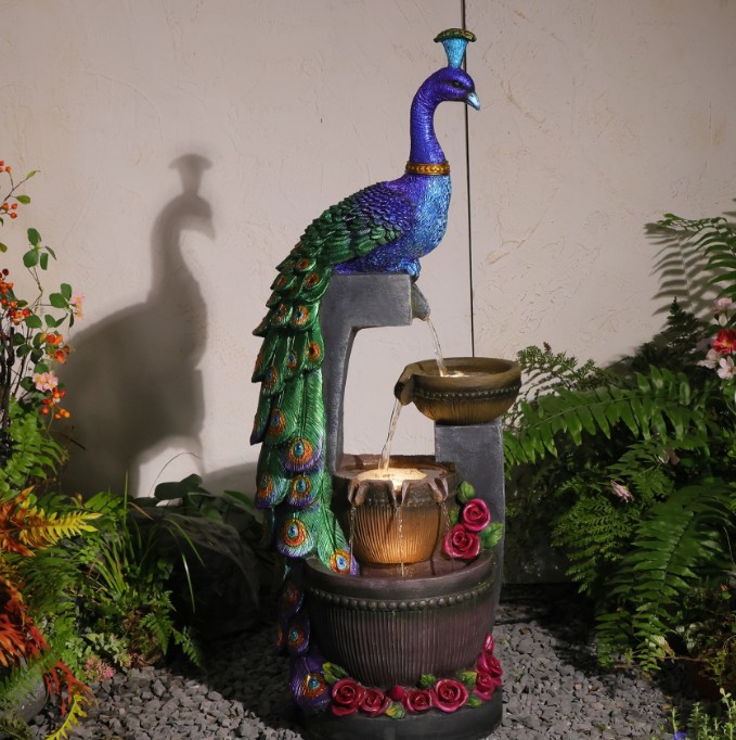 The Grand Peacock Tiered Fountain